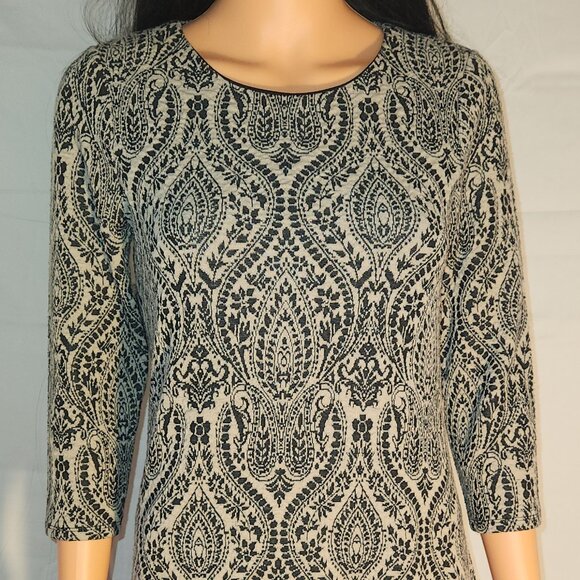 London Style collection short dress. Tan/Black in size 4-Petite - Picture 8 of 16